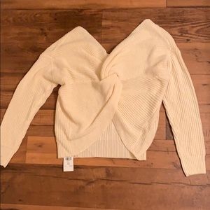 Cross back sweater